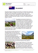 Arbeitsblatt: Neuseeland: Lesetext mit Aufgaben