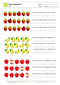 Arbeitsblatt: Ordnungszahlen: Positionen von Obst bestimmen