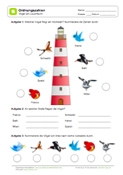 Arbeitsblatt: Ordnungszahlen: Vögel am Leuchtturm