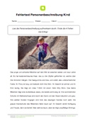 Personenbeschreibung Fehlertextsuche (Kind)