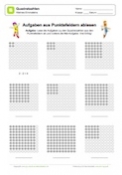 Arbeitsblatt: Quadratzahlen: Aufgaben aus Punktefeldern ablesen