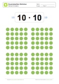 Arbeitsblatt: Quadratzahlen: Kärtchen 10x10