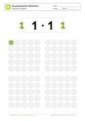 Arbeitsblatt: Quadratzahlen: Kärtchen 1x1