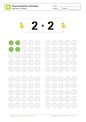 Arbeitsblatt: Quadratzahlen: Kärtchen 2x2