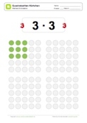 Arbeitsblatt: Quadratzahlen: Kärtchen 3x3