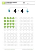Arbeitsblatt: Quadratzahlen: Kärtchen 4x4