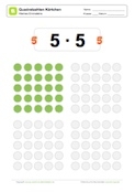 Arbeitsblatt: Quadratzahlen: Kärtchen 5x5