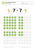 Arbeitsblatt: Quadratzahlen: Kärtchen 7x7
