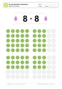 Arbeitsblatt: Quadratzahlen: Kärtchen 8x8