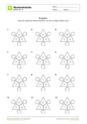 Rechendreiecke Addition - Zahlenraum bis 20 - Arbeitsblatt 02 Rechendreiecke Addition - Zahlenraum bis 20 - Arbeitsblatt 02