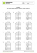 Rechenhäuser Addition - Zahlenraum bis 100 - Arbeitsblatt 01