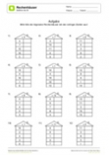 Rechenhäuser Addition - Zahlenraum bis 20 - Arbeitsblatt 10
