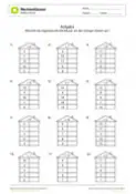 Rechenhäuser Addition - Zahlenraum bis 50 - Arbeitsblatt 10