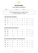 Rechenketten Addition und Subtraktion