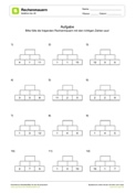 Rechenmauern Addition (3 Bausteine) - Zahlenraum bis 20 - Arbeitsblatt 09
