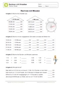 Arbeitsblatt: Rechnen mit Uhrzeiten - Einzelne Minuten
