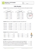 Arbeitsblatt: Rechnen mit Uhrzeiten - Ganze Stunden