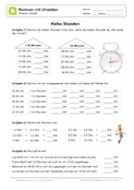 Arbeitsblatt: Rechnen mit Uhrzeiten - Halbe Stunden