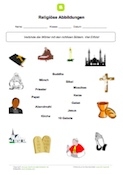 Religiöse Abbildungen - Bilder und Wörter verbinden