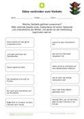 Arbeitsblatt: Sätze verbinden: Thema Verkehr