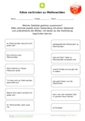 Arbeitsblatt: Sätze verbinden: Thema Weihnachten