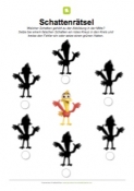 Arbeitsblatt: Schattenrätsel Roter Vogel