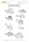 Arbeitsblatt: Schildkröten ausmalen