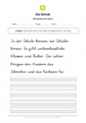 Arbeitsblatt: Schreibschrift üben (Text Schule)