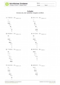 Schriftliche Division - Divisor 1-stellig - 4-stellige Zahlen (01)