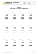 Schriftliche Subtraktion - Zahlenraum bis 1000: 2 Summanden - Arbeitsblatt 10