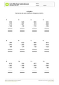 Schriftliche Subtraktion - Zahlenraum bis 1000: 3 Summanden