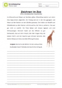 Arbeitsblatt: Schüttelwörter - Zeichnen im Zoo