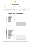 Arbeitsblatt: Silbentrennung Grundschule
