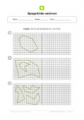 Arbeitsblatt: Spiegelbilder zeichnen: Sechsecke