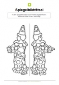 Arbeitsblatt: Spiegelbildrätsel Clown