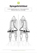 Arbeitsblatt: Spiegelbildrätsel Rakete