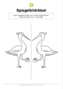 Arbeitsblatt: Spiegelbildrätsel Reiher