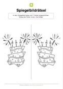 Arbeitsblatt: Spiegelbildrätsel Torte