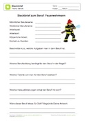 Arbeitsblatt Steckbrief Beruf Feuerwehrmann