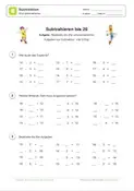 Subtrahieren bis 20 - Subtrahend einstellig