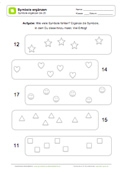 Arbeitsblatt: Symbole ergänzen bis 20
