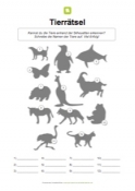 Arbeitsblatt: Tiere anhand von Silhouetten erkennen 02