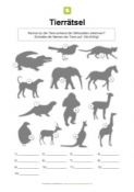 Arbeitsblatt: Tiere anhand von Silhouetten erkennen 03