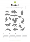 Arbeitsblatt: Tiere anhand von Silhouetten erkennen