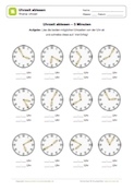 Arbeitsblatt: Uhrzeit ablesen - 5 Minuten