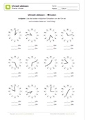 Arbeitsblatt: Uhrzeit ablesen - Einzelne Minuten