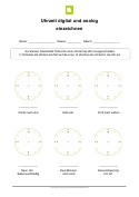 Arbeitsblatt: Uhrzeit digital und analog einzeichnen