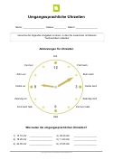 Arbeitsblatt: Umgangssprachliche Uhrzeiten
