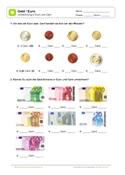 Arbeitsblatt: Umrechnung Euro in Cent mit Abbildungen