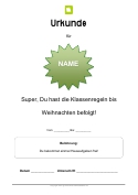 Urkunde Sachunterricht Weihnachten